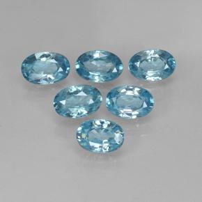 4.36캐럿 천연 블루 지르콘 보석, 타원형 컷, 6.1×4.1 mm, VVS-VS
