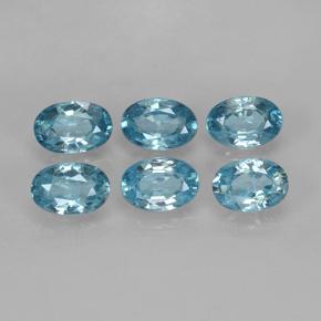 4.36캐럿 천연 블루 지르콘 보석, 타원형 컷, 6.1×4.1 mm, VVS-VS