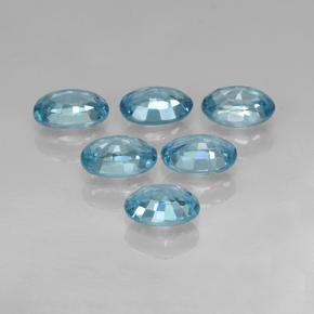 4.36캐럿 천연 블루 지르콘 보석, 타원형 컷, 6.1×4.1 mm, VVS-VS