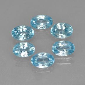 4.26캐럿 천연 블루 지르콘 보석, 타원형 컷, 6×3.9 mm, VVS-VS