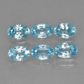 4.26캐럿 천연 블루 지르콘 보석, 타원형 컷, 6×3.9 mm, VVS-VS