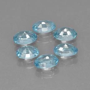 4.26캐럿 천연 블루 지르콘 보석, 타원형 컷, 6×3.9 mm, VVS-VS