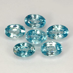 캐럿 천연 블루 지르콘 보석, 타원형 컷, 5.9×4 mm, VVS-VS