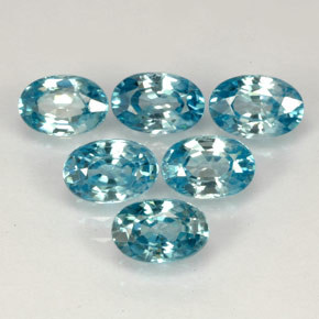 캐럿 천연 블루 지르콘 보석, 타원형 컷, 5.9×4 mm, VVS-VS