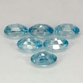 캐럿 천연 블루 지르콘 보석, 타원형 컷, 5.9×4 mm, VVS-VS