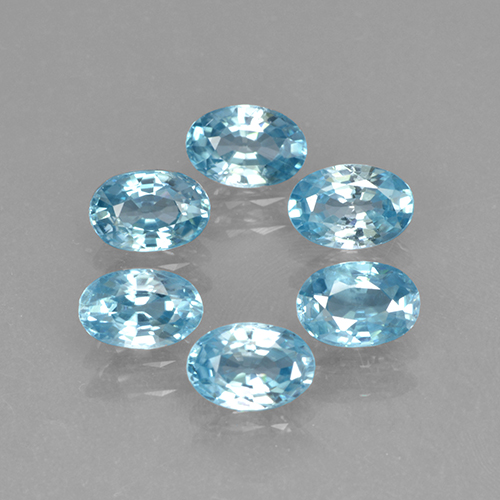 4.36캐럿 천연 라이트 블루 지르콘 보석, 타원형 컷, 5.9×4.1 mm, VVS-VS