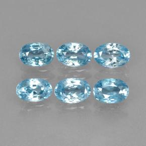 4.36캐럿 천연 라이트 블루 지르콘 보석, 타원형 컷, 5.9×4.1 mm, VVS-VS
