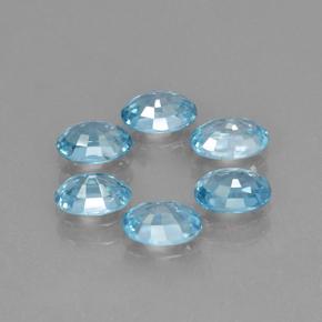 4.36캐럿 천연 라이트 블루 지르콘 보석, 타원형 컷, 5.9×4.1 mm, VVS-VS