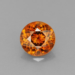 0.94캐럿 천연 오렌지 지르콘, 라운드 컷, 5.49 mm, VVS-VS