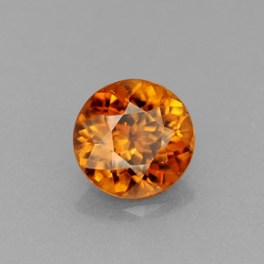 0.94캐럿 천연 오렌지 지르콘, 라운드 컷, 5.49 mm, VVS-VS