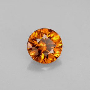 0.91캐럿 천연 오렌지 지르콘, 라운드 컷, 5.52 mm, VVS-VS