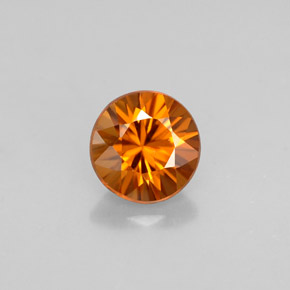 0.93캐럿 천연 오렌지 지르콘, 라운드 컷, 5.37 mm, VVS-VS