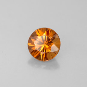 0.93캐럿 천연 오렌지 지르콘, 라운드 컷, 5.37 mm, VVS-VS