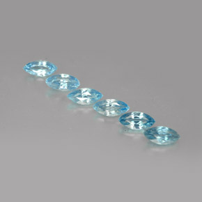 캐럿 천연 블루 지르콘 보석, 마퀴즈, 6×2.9 mm, VVS-VS