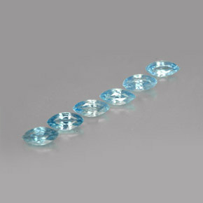 캐럿 천연 블루 지르콘 보석, 마퀴즈, 6×2.9 mm, VVS-VS