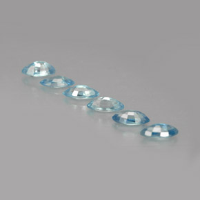캐럿 천연 블루 지르콘 보석, 마퀴즈, 6×2.9 mm, VVS-VS