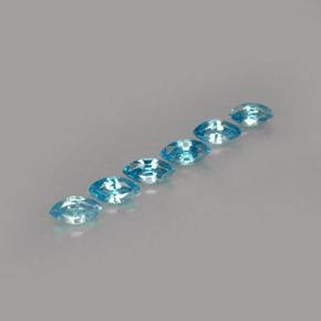 캐럿 천연 블루 지르콘 보석, 마퀴즈, 5.3×2.6 mm, VVS