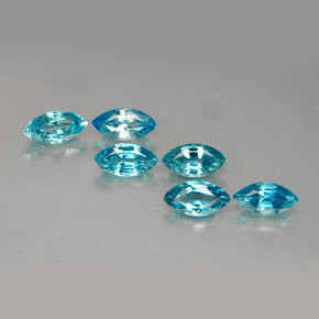 캐럿 천연 블루 지르콘 보석, 마퀴즈, 6.1×3.1 mm, VVS