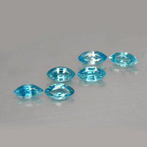 캐럿 천연 블루 지르콘 보석, 마퀴즈, 6.1×3.1 mm, VVS