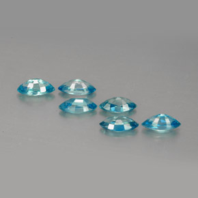 캐럿 천연 블루 지르콘 보석, 마퀴즈, 6.1×3.1 mm, VVS