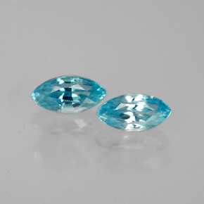 캐럿 천연 블루 지르콘 보석, 마퀴즈, 6.1×3.1 mm, VVS-VS