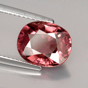 4.18캐럿 천연 로즈 지르콘, 타원형 컷, 10.1×8.2 mm, VVS