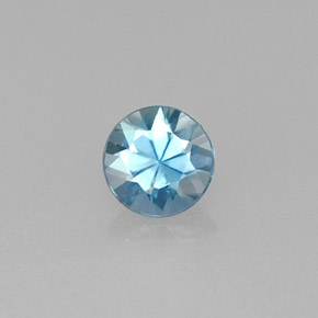 0.68캐럿 천연 블루 지르콘, 라운드 컷, 4.91 mm, VS