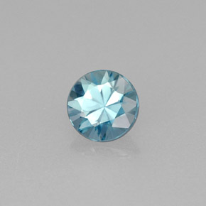 0.68캐럿 천연 블루 지르콘, 라운드 컷, 4.91 mm, VS