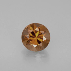 0.89캐럿 천연 오렌지 지르콘, 라운드 컷, 5.45 mm, VVS