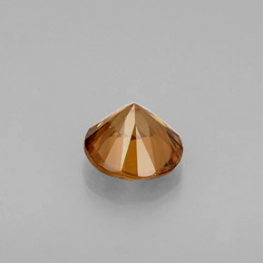 0.89캐럿 천연 오렌지 지르콘, 라운드 컷, 5.45 mm, VVS