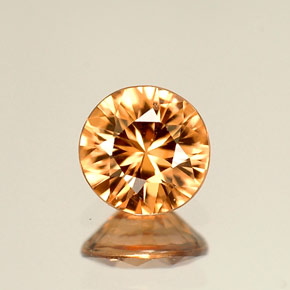 0.92캐럿 천연 오렌지 지르콘, 라운드 컷, 5.60 mm, VVS