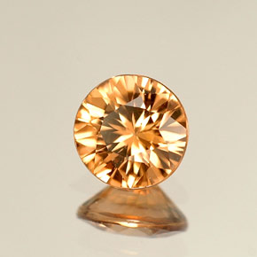 0.92캐럿 천연 오렌지 지르콘, 라운드 컷, 5.60 mm, VVS