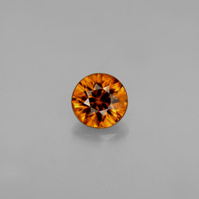 0.91캐럿 천연 오렌지 지르콘, 라운드 컷, 5.33 mm, VVS-VS