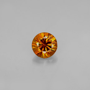 0.90캐럿 천연 오렌지 지르콘, 라운드 컷, 5.42 mm, VVS