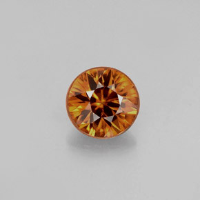 0.99캐럿 천연 오렌지 지르콘, 라운드 컷, 5.62 mm, VVS