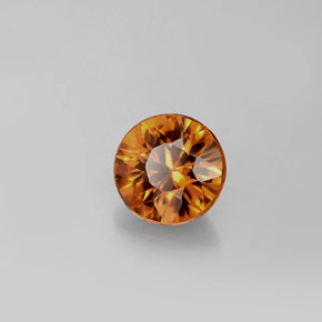 0.99캐럿 천연 오렌지 지르콘, 라운드 컷, 5.62 mm, VVS