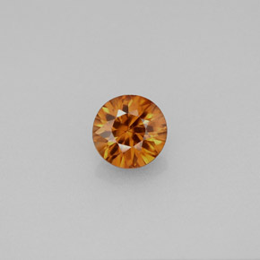1.01캐럿 천연 붉은빛 오렌지 지르콘, 라운드 컷, 5.45 mm, VVS-VS