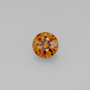 1.01캐럿 천연 붉은빛 오렌지 지르콘, 라운드 컷, 5.45 mm, VVS-VS