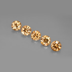 캐럿 천연 오렌지 지르콘 보석, 라운드 컷, 4.60 mm, VVS-VS