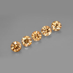 캐럿 천연 오렌지 지르콘 보석, 라운드 컷, 4.60 mm, VVS-VS
