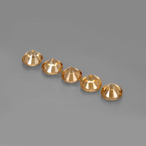 캐럿 천연 오렌지 지르콘 보석, 라운드 컷, 4.60 mm, VVS-VS