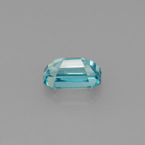 0.97캐럿 천연 블루 지르콘, 에메랄드 컷, 6.1×4 mm, VVS
