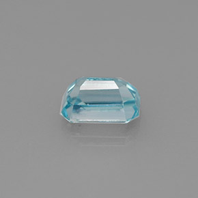 1.11캐럿 천연 블루 지르콘, 에메랄드 컷, 6.1×4.1 mm, VVS