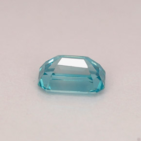 0.90캐럿 천연 블루 지르콘, 에메랄드 컷, 6×4 mm, VVS