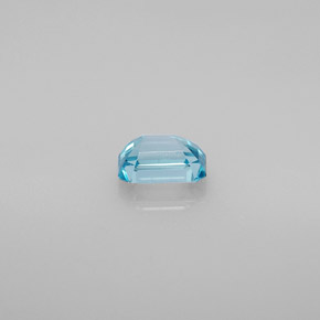 1.02캐럿 천연 블루 지르콘, 에메랄드 컷, 6.1×4.3 mm, VVS