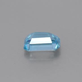0.86캐럿 천연 블루 지르콘, 에메랄드 컷, 5.9×4.1 mm, VVS