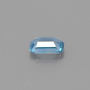 0.78캐럿 천연 블루 지르콘, 에메랄드 컷, 6×3.9 mm, VVS