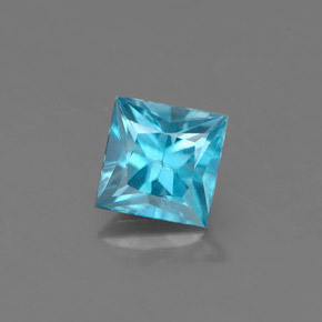 0.58캐럿 천연 블루 지르콘, 스퀘어, 4.2×4.1 mm, VS