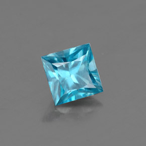 0.58캐럿 천연 블루 지르콘, 스퀘어, 4.2×4.1 mm, VS
