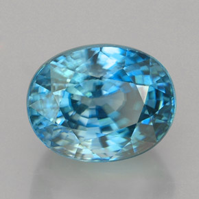 5.80캐럿 천연 블루 지르콘, 타원형 컷, 9.8×7.8 mm, VVS-VS